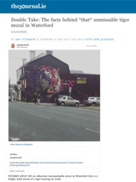The Journal Ireland article about Sonny's tiger mural painted for Waterford Walls